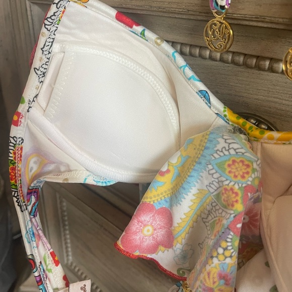 Luli Fama floral swim top with tassel - Women’s Small - Picture 4 of 7